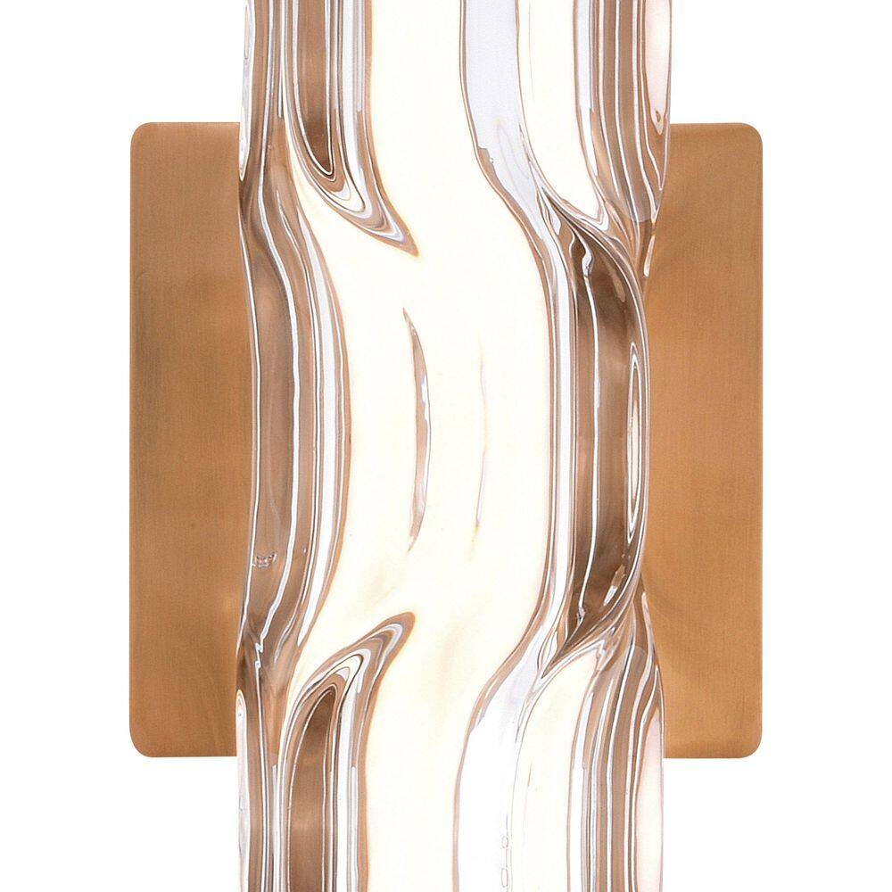 Marseille 24" Natural Brass LED Vanity Light with Sculpted Glass