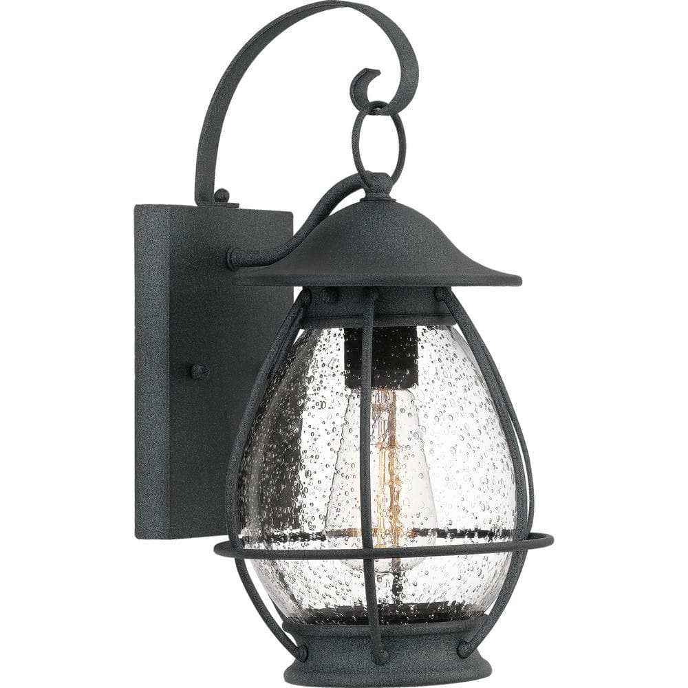 Quoizel Boston 1-Light Black Outdoor Wall Lantern Sconce BST8407MB ...