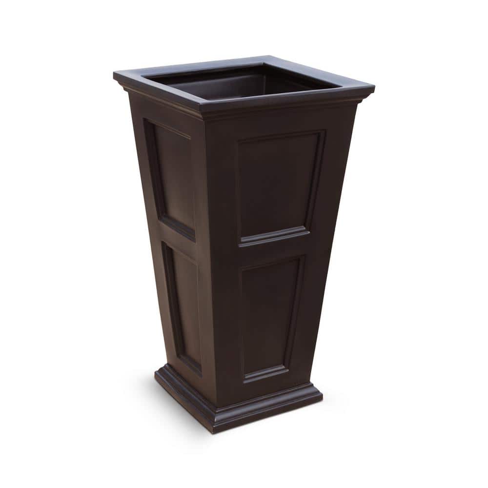 Mayne Fairfield 22  x 22  x 40  Square Espresso Polyethylene Planter