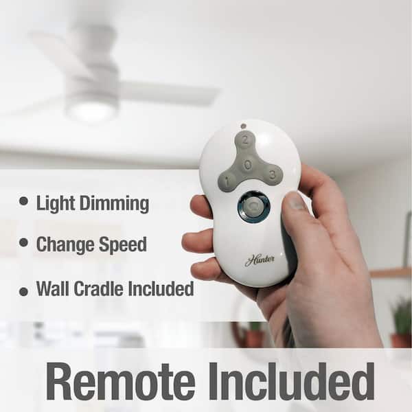 Led Indoor Matte White Ceiling Fan, Hunter Ceiling Fans With Remote Control Included