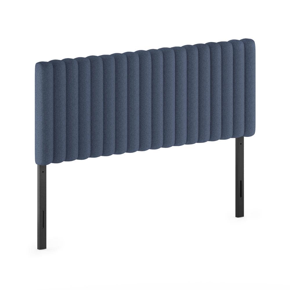 Amazon.com: Inspired Home Lancaster Linen Upholstered Platform Bed Denim  King Modern & Contemporary : Home & Kitchen