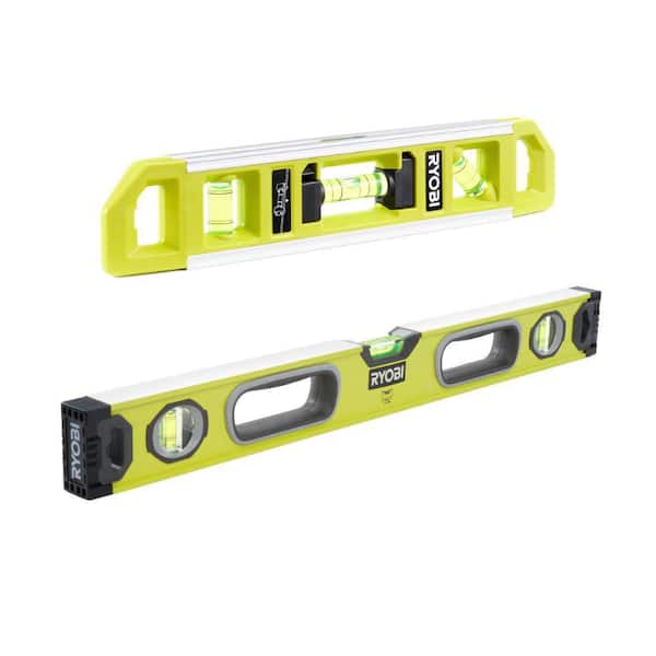 9 in. 2-in-1 Torpedo Level and Line Level with 24 in. Magnetic Box Level