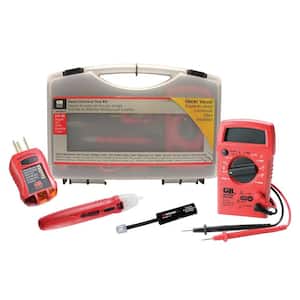 Electrical Test Kit (Digital Multi-Meter, Non-Contact, GFCI and Dual Phone Line Testers with Leads)