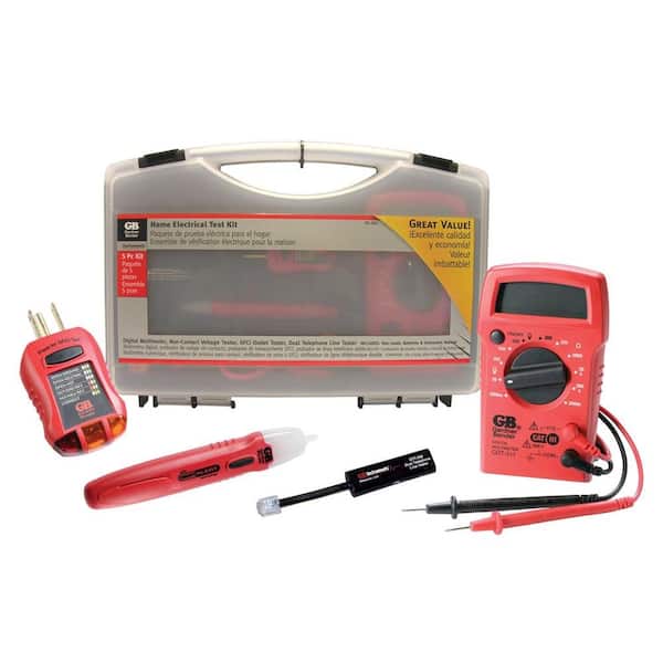Gardner Bender Electrical Test Kit (Digital Multi-Meter, Non-Contact, GFCI and Dual Phone Line Testers with Leads)