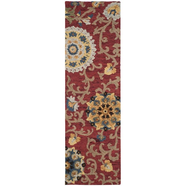 SAFAVIEH Blossom Red/Multi 2 ft. x 6 ft. Floral Runner Rug