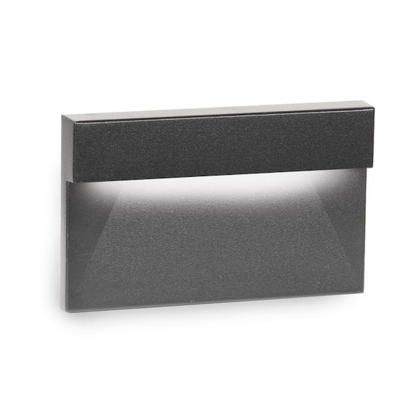 WAC LIMITED 4-Watt Horizontal Ledge 1-Light Line Voltage Black LED Stair Light or Wall Light, 3000K