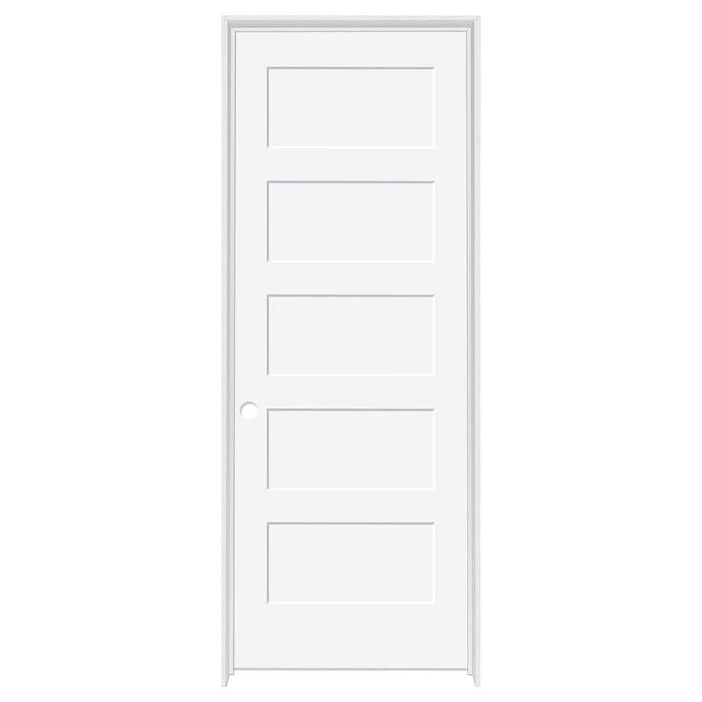 Steves & Sons 30 in. x 80 in. 5-Panel Shaker White Primed Right