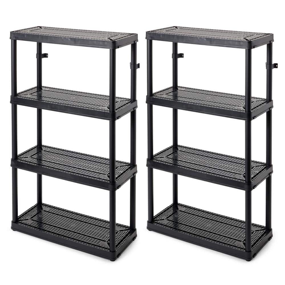 Black 4-Tier Fixed Height Ventilated Shelving Unit, (2 Pack) (32 in. W x 54.5 in. H x 14 in. D) price history on PriceWatchPro
