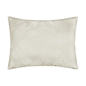 Washed Linen Natural Quilted Linen Front/Cotton Back 26 in. x 20 in. Standard Sham