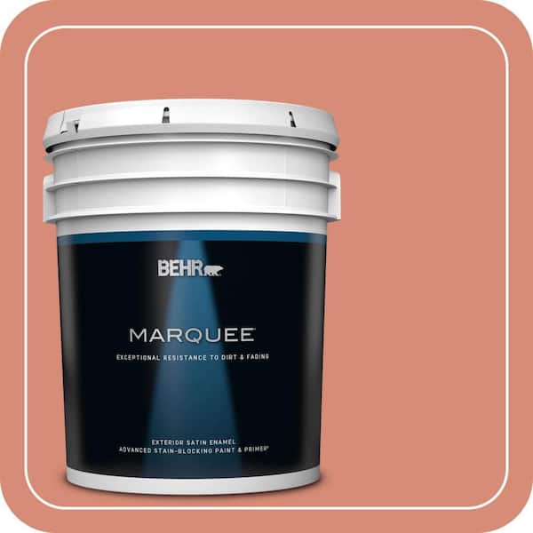 BEHR MARQUEE 5 gal. #MQ4-32 Vintage Coral Satin Enamel Exterior Paint & Primer