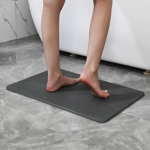 J&V TEXTILES 24 in. x 15 in. Diatomaceous Quick Drying Stone Bath