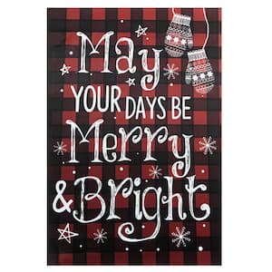 28 in. x 40 in. Red Buffalo Plaid Merry and Bright Christmas Garden Flag