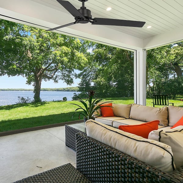 Stance 52 in. Indoor/Outdoor Matte Black Ceiling Fan with Remote Control