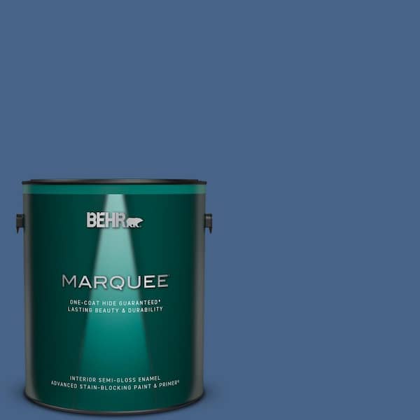 BEHR MARQUEE 1 gal. #PPU15-04 Mosaic Blue One-Coat Hide Semi-Gloss Enamel Interior Paint & Primer