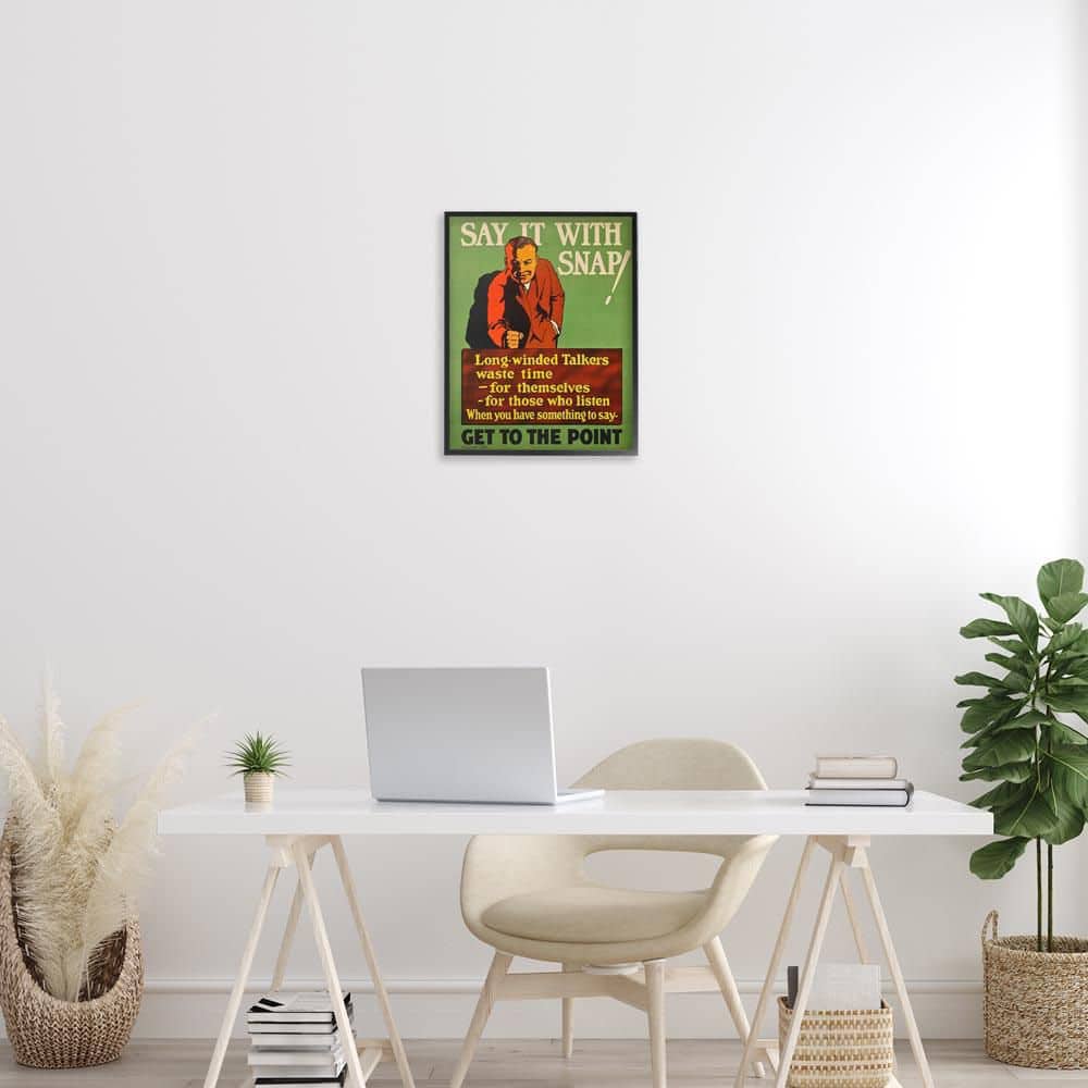 Vintage Say It With Snap by Marcus Jules Black Framed Typography Giclee Art Print 20 in. x 16 in. price history on PriceWatchPro