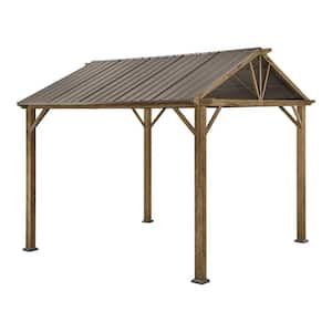 Providence Place 11 ft. W x 10 ft. D Brown Hard Top Gazebo