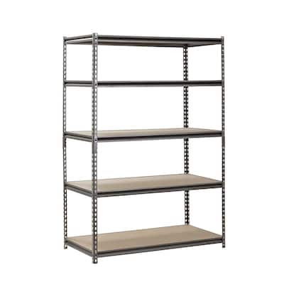 5-Tier Boltless Steel Garage Storage Shelving Unit in Silver Vein (48 in. W x 72 in. H x 24 in. D)