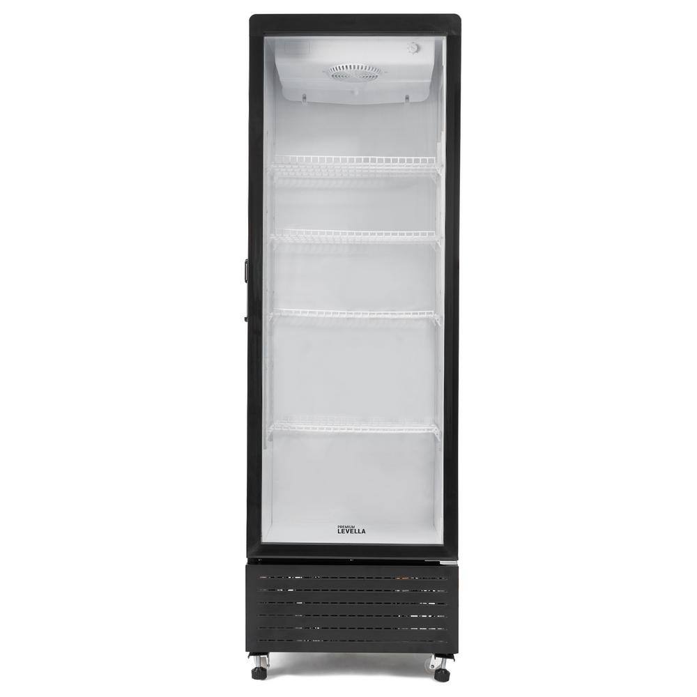 Black 10.0 Cu. Ft. Single Door Display Refrigerator with Glass Door