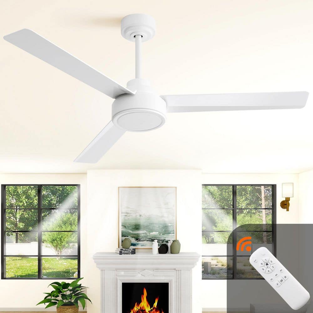 52 in. Indoor White Downrod Mount Standard 3-Blade Ceiling Fan with Remote Included, Reversible Airflow, Timer price history on PriceWatchPro