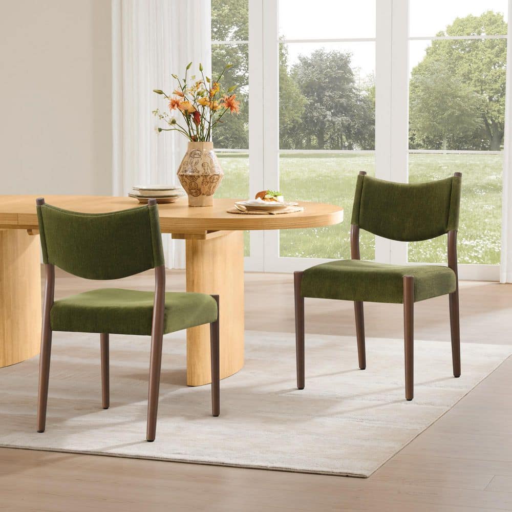 Spruce & Spring Josephine Moss green Antique Walnut Chenille