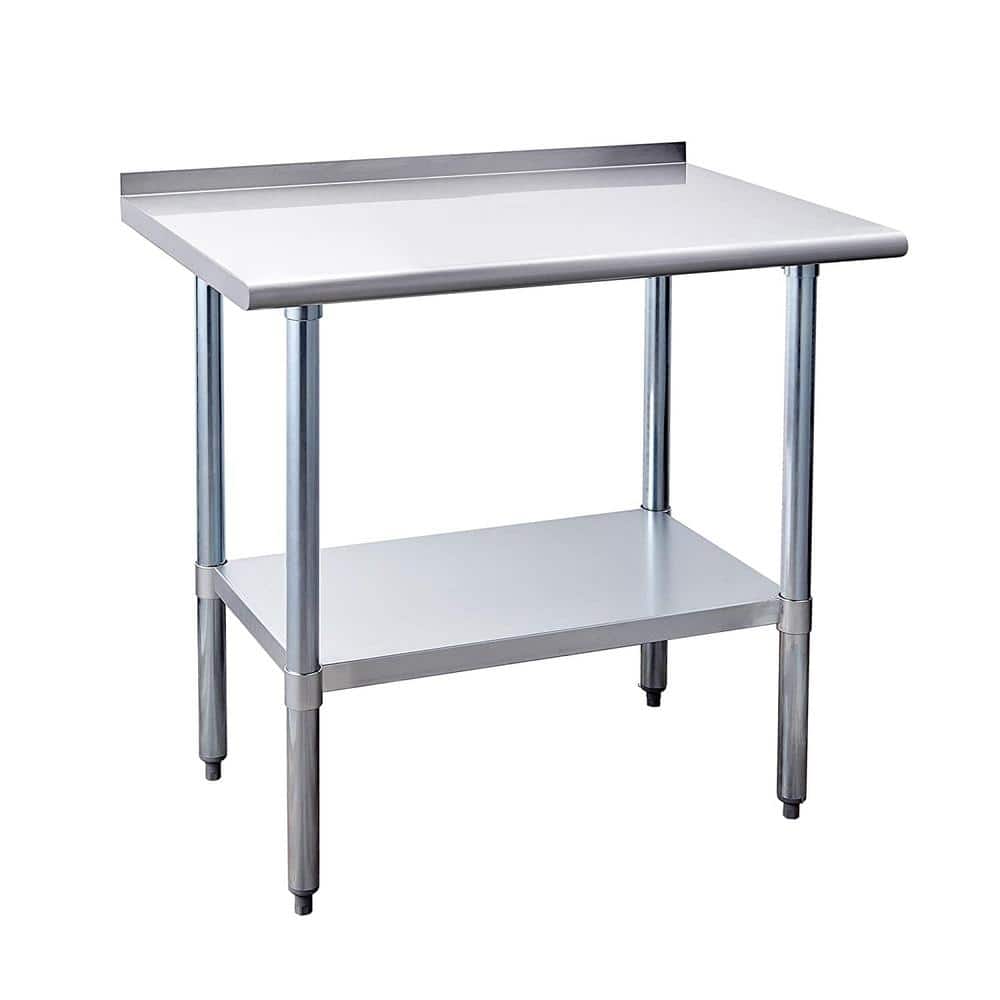 Silver Stainless Steel Kitchen Utility Table Prep & Work with Caster