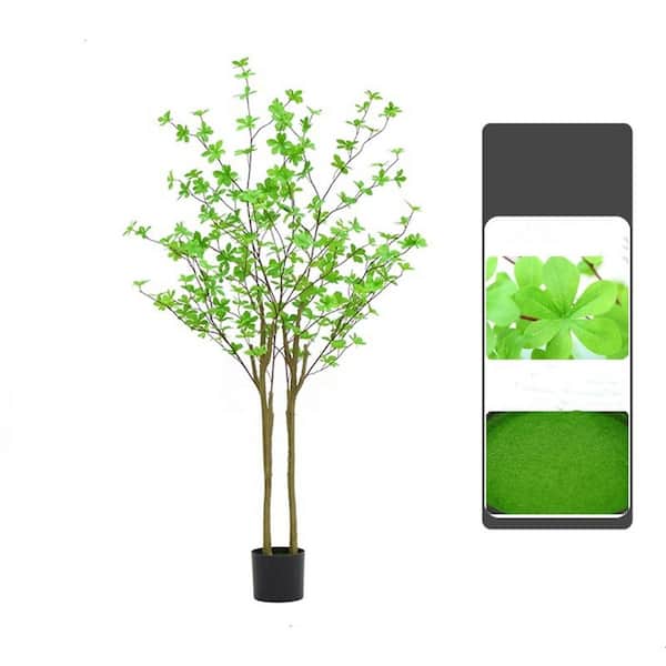 4.9 ft. Artificial Assorted Flowers Tree in Pot, Artificial Enkianthus Tree Tall Fake Enkianthus Tree