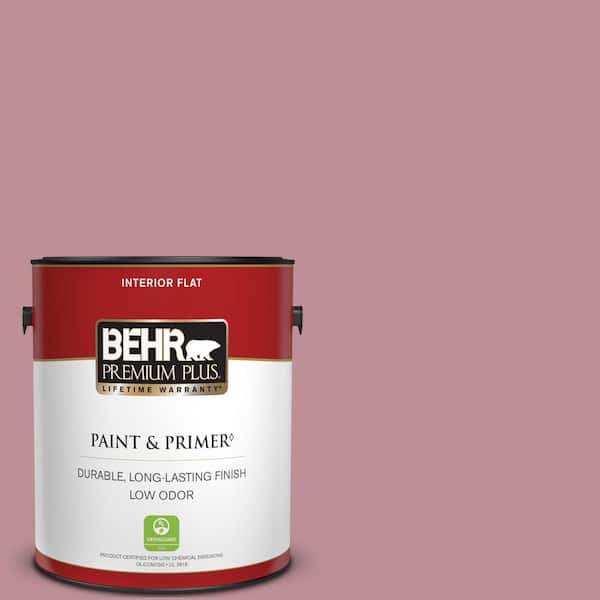 BEHR PREMIUM PLUS 1 gal. #S130-4 Cherry Juice Flat Low Odor Interior Paint & Primer