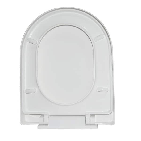 DEERVALLEY Elongated Easy-Release Soft-Close Closed Front Toilet Seat in White