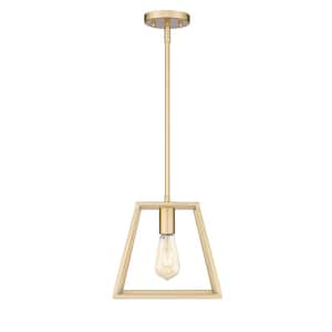 Adele 10 in. 1-Light Brushed Gold Painted Ceiling Pendant Light