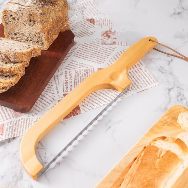 9.5 in Stainless Steel Bread Knife Bread Sourdough Bread Knife, Ergonomic Handler Premium Sharpness Blade Partial Tang