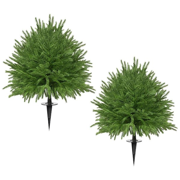 Autumn Harvest 26 in. Green Outdoor Artificial Cedar Shrub UV