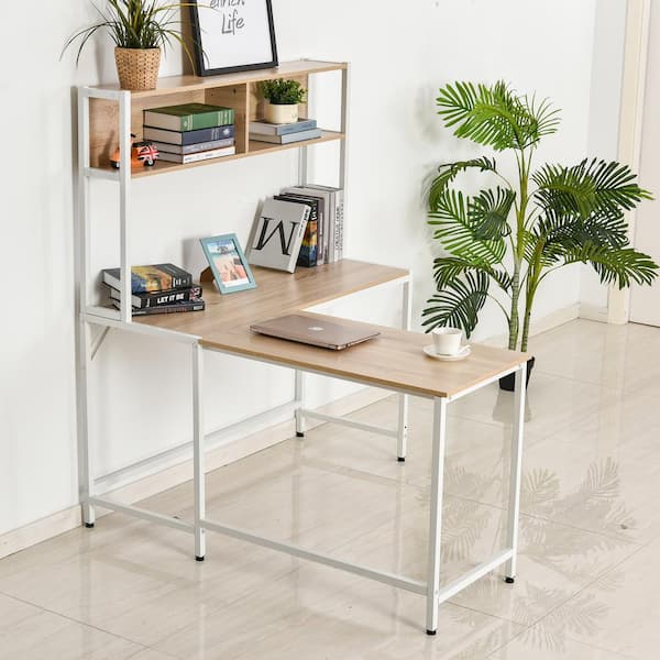 Computer Table Small Desk Bedroom Student Writing Desk Simple Household  Corner Table Laptop Desk with Storage Compartment, Stable Steel