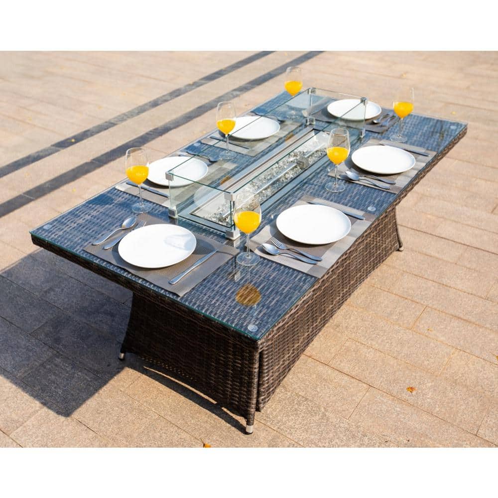 moda furnishings Wesley Brown Frame Rectangle Wicker Outdoor