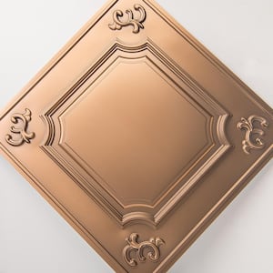 Bronze 2 ft. x 2 ft. Decorative Drop Ceiling Tiles Wainscoting Panels Glue Up (48 sq. ft./box)