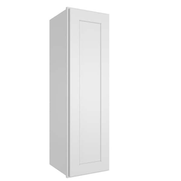 HOMEIBRO 15 in. W X 12 in. D X 42 in. H in Shaker White Plywood Ready to Assemble Wall Kitchen Cabinet with 1-Door 3-Shelves