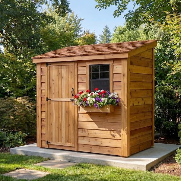 Spacesaver 8 ft. x 4 ft. Western Red Cedar Single Door Shed