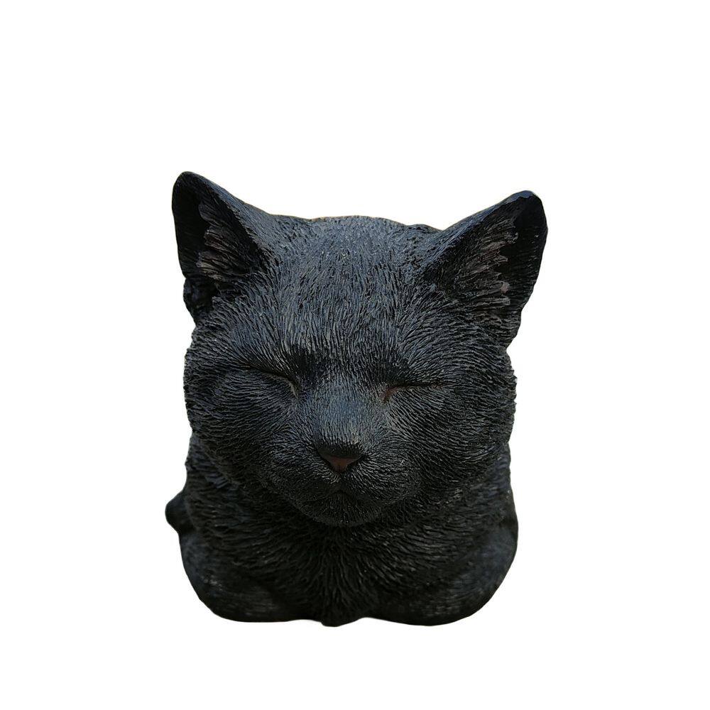 Serenity Snooze: Chic Black Polyresin Napping Cat Figurine price history on PriceWatchPro