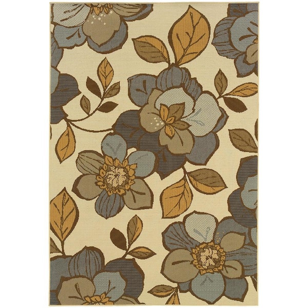 Home Decorators Collection Island Cream 4 ft. x 6 ft. Indoor/Outdoor Patio Area Rug