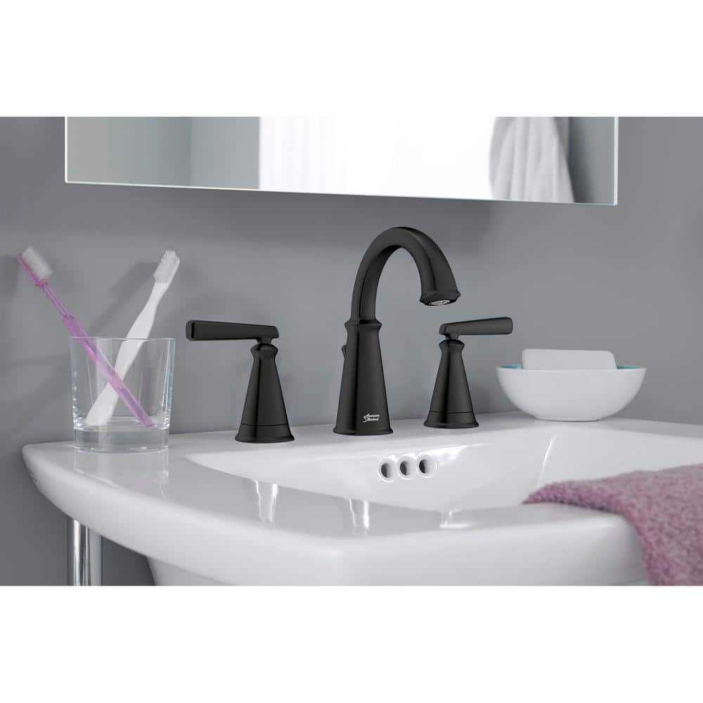 Edgemere Matte Black Brass 8-Inch Widespread Bathroom Faucet