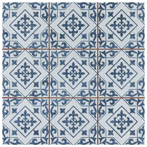 Merola Tile Harmonia Atlantic Cobalt Blue 4 in. x 13 in. Ceramic Floor and Wall Take Home Tile Sample