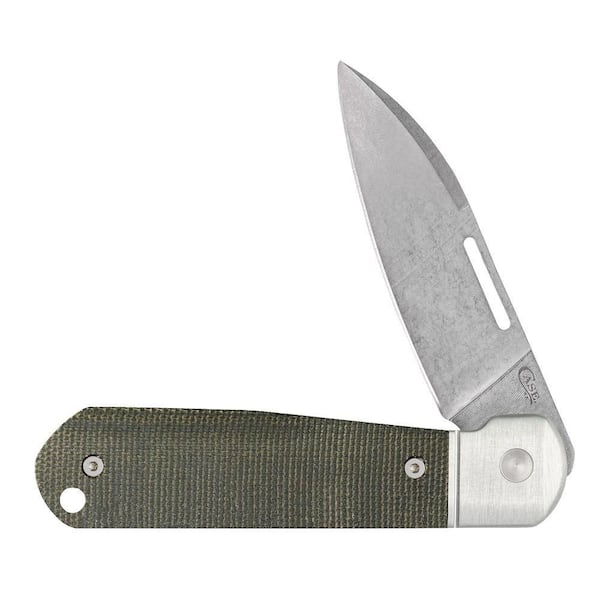 Smooth OD Green Canvas Micarta Highbanks Pocket Knife