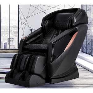 Yamato Series Black Faux Leather Reclining 2D Massage Chair with Heated Seat and Bluetooth Speakers