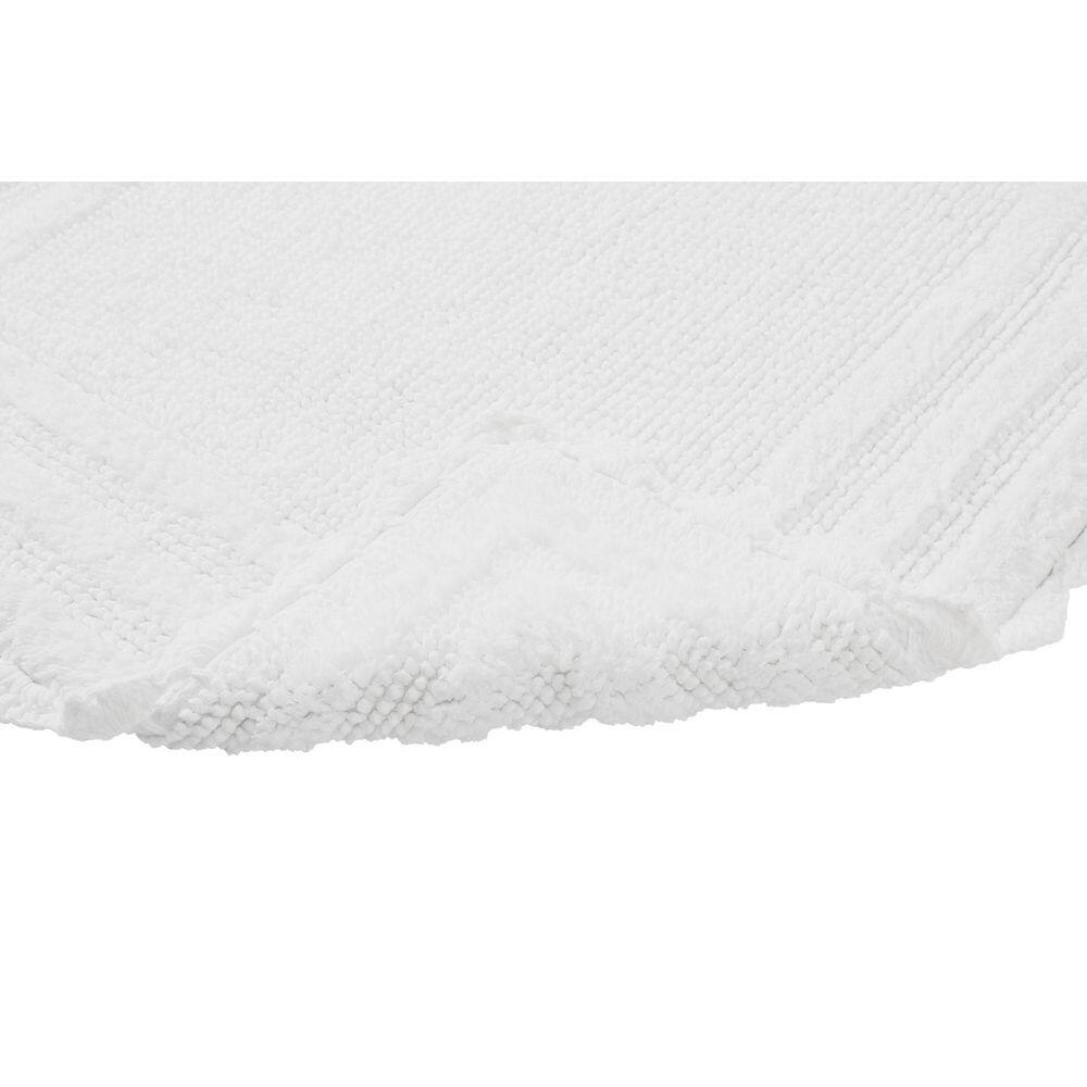 Lilly White Cotton Crochet Tufted Reversible Bath Rug 21" x 34"