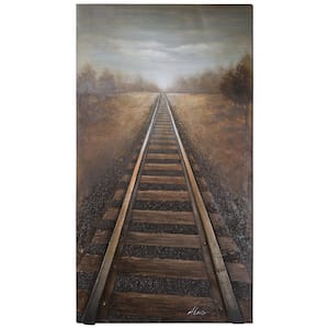 66 in. x 37 in. "Vanishing Into The Distance" Hand Painted Contemporary Artwork