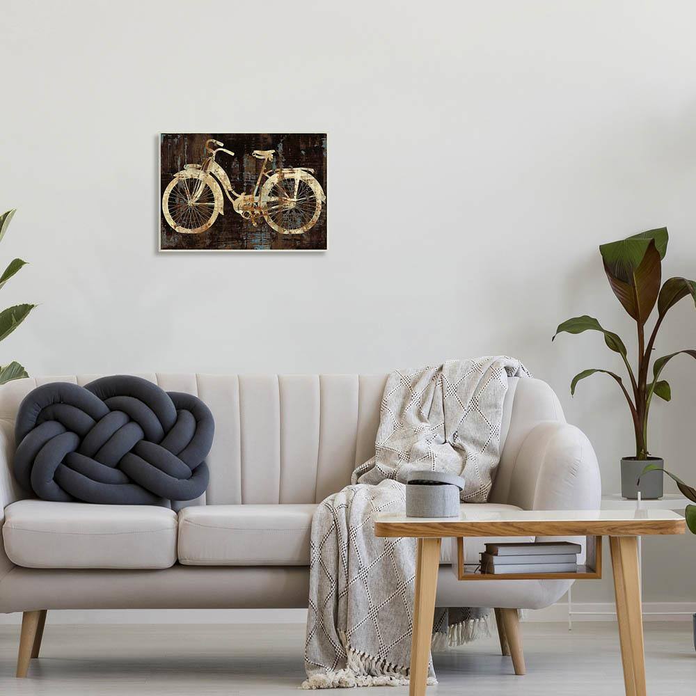 Rustic Distressed Bicycle Silhouette Wood Wall Art, 12.5 x 18.5