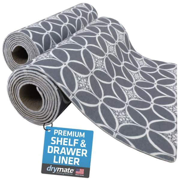 Drymate Premium Indigo Grey 0.13 in. D x 12 in. H x 59 in. L Solid Slip Resistant Drawer and Shelf Liner (2- Pack)