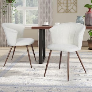 Doncic Beige Boucle Upholstered Side Dining Chairs (Set of 2)