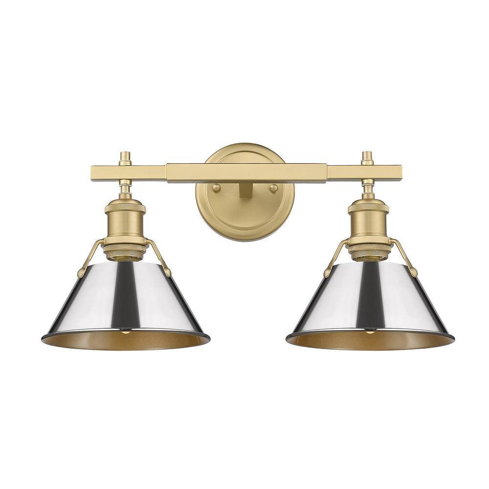 Orwell 18.25 in. 2-Light Brushed Champagne Bronze and Chrome Vanity Light price history on PriceWatchPro