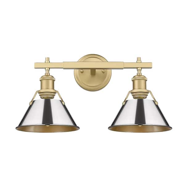 Golden Lighting Orwell 18.25 in. 2-Light Brushed Champagne Bronze and Chrome Vanity Light