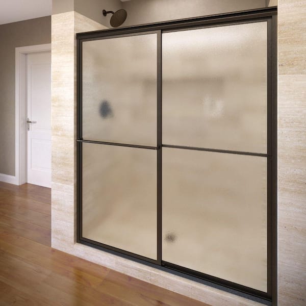 Basco Deluxe 54 in. x 71-1/2 in. Framed Sliding Shower Door in Oil Rubbed Bronze